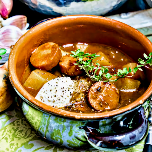 Deftiges  Kartoffel-Gulasch:  Wirtshaus-Rezept