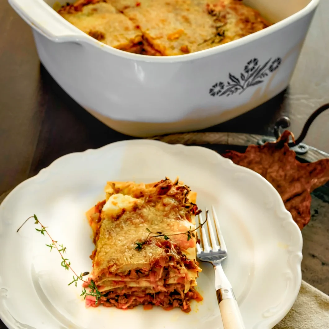 Kürbis-Lasagne  mit  Hackfleisch:  Herbst-Rezept